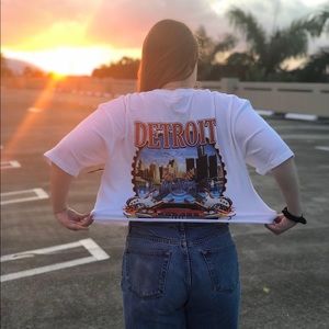 Thrifted Hard Rock Cafe Detroit Muscle Car Croptop